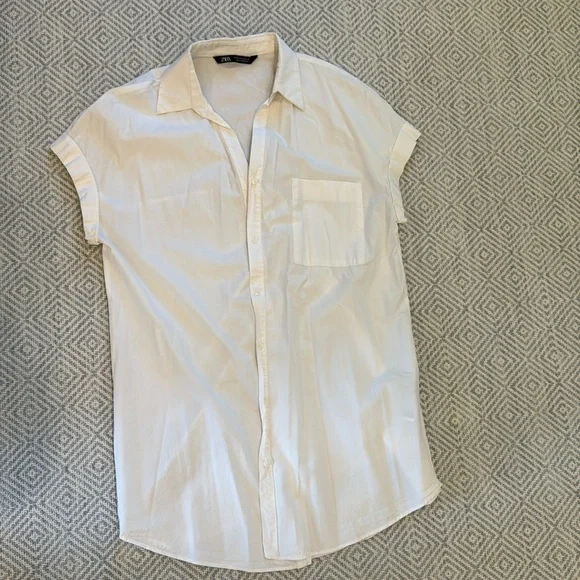 white zara shirt dress Zara White Shirt Dress